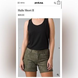 NWT - Prana Halle Short II (Sage Camo)